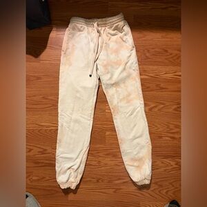 TALENTLESS Cream and Orange Sweatpants